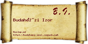 Budaházi Izor névjegykártya